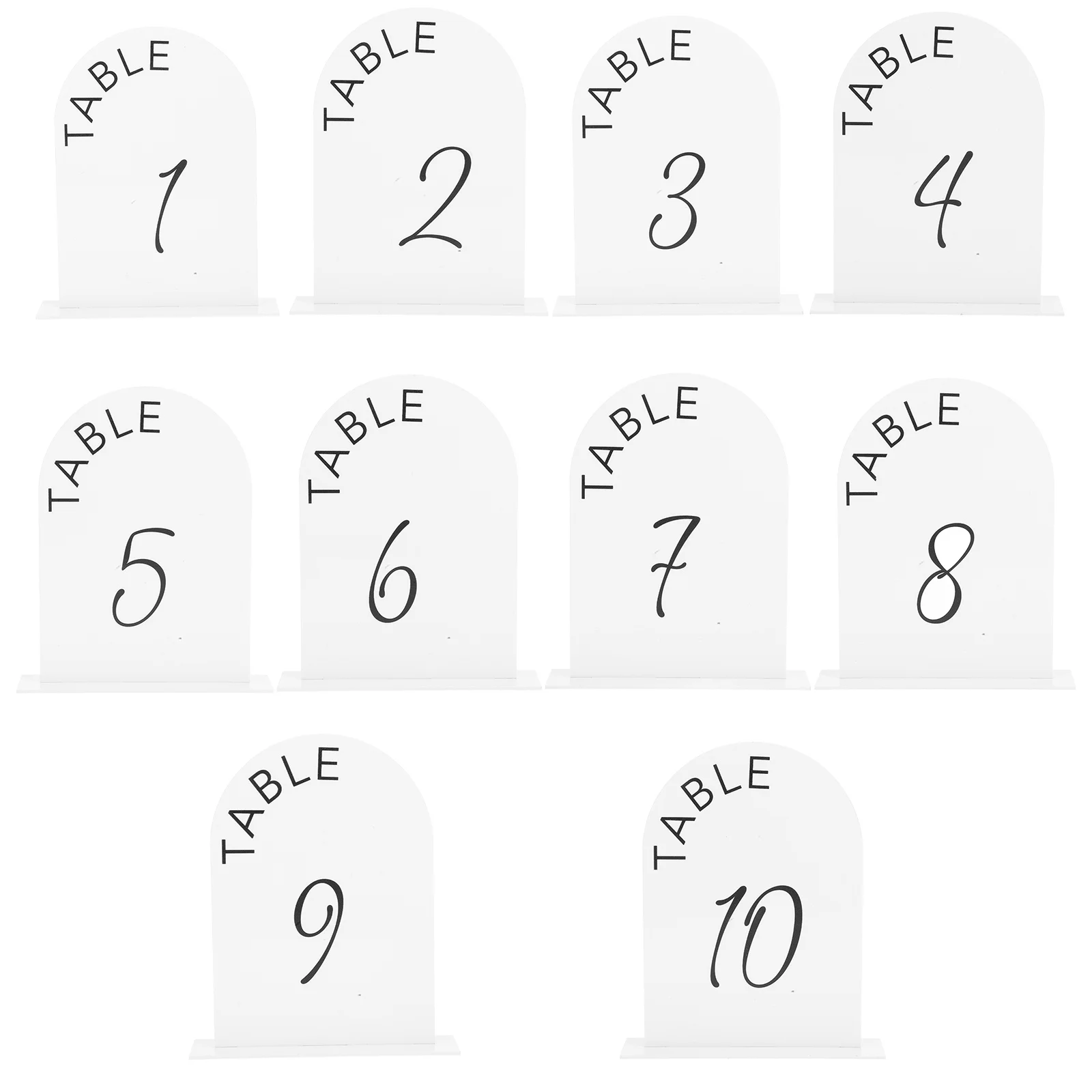 

10Pcs Table Number Signs Acrylic Arch Design 1-10 for Wedding Reception Baby Shower Party Table Centerpiece Seat Identifier