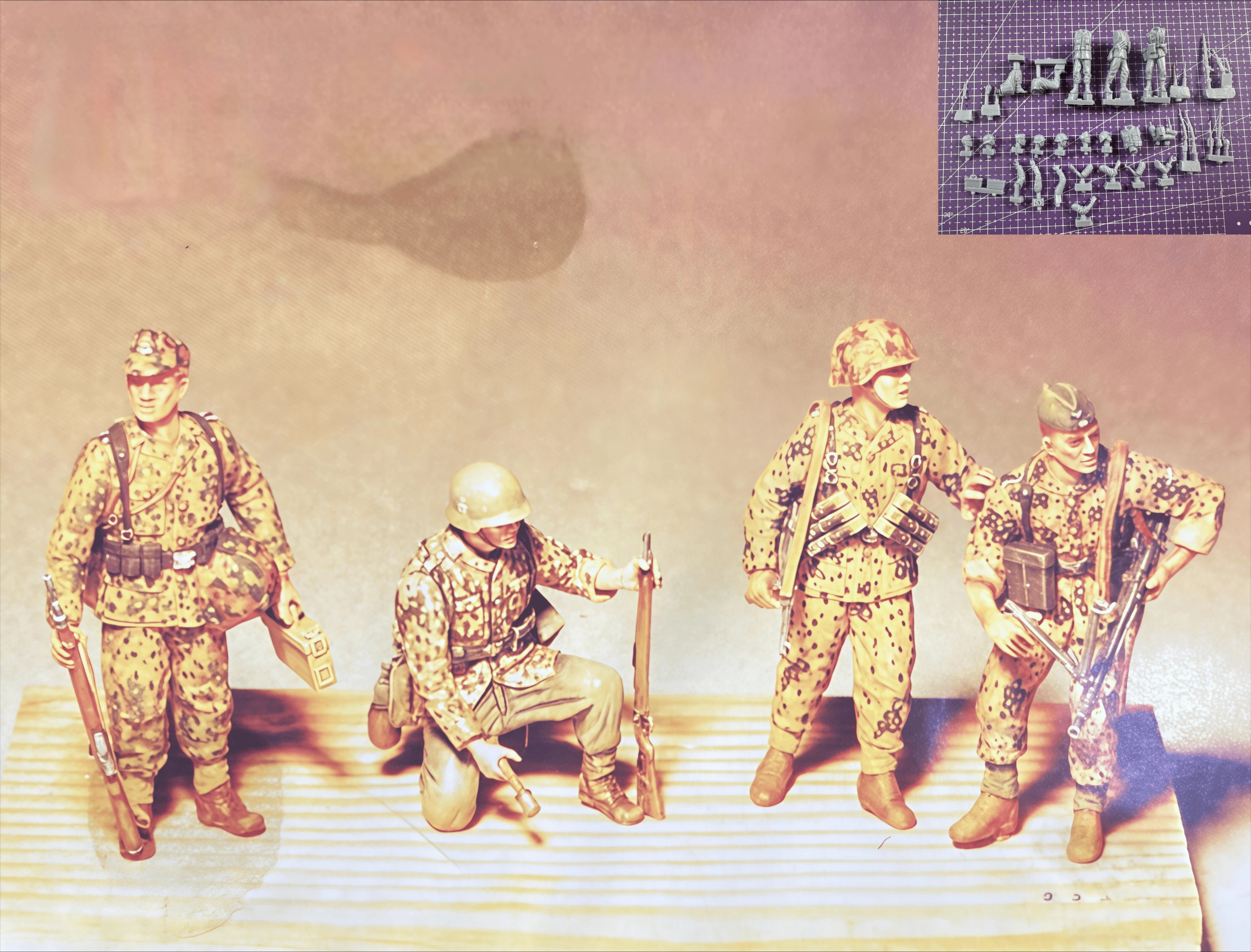 

1:35 Комплект для сборки модели из литья под давлением из смолы, GK, 4 солдата, неокрашенный, нужно собрать