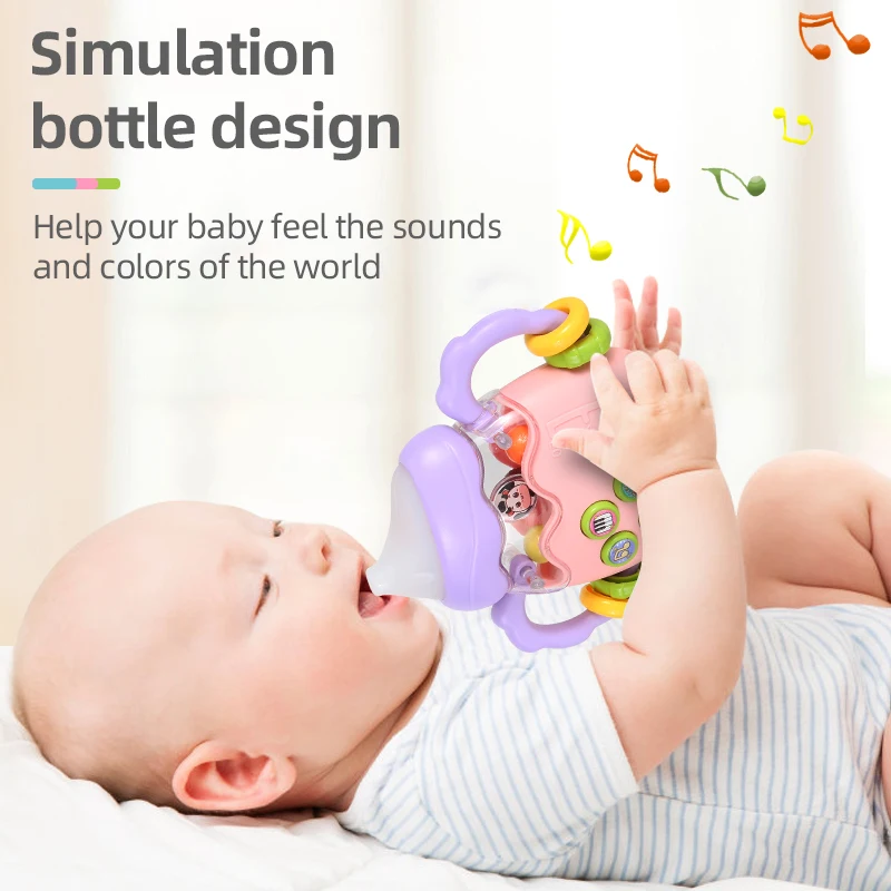 Baby Bottle Toy Education Early Education Musical Rattle  Teether for Kids