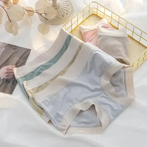 여성용 모달 속옷, 편안한 심리스 섹시 란제리, 친밀한 언더팬츠 브리프, 소녀 단색 M-XL, 4 개/세트