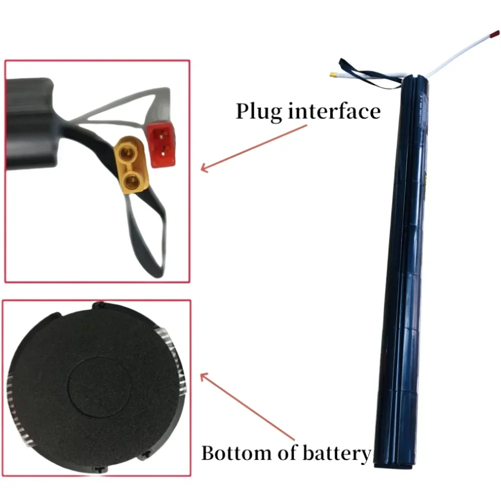 Bateria de lítio para scooter elétrico, bateria de fibra de carbono, novo, 36V, 4400 mAh, 6600 mAh, 7800mAh