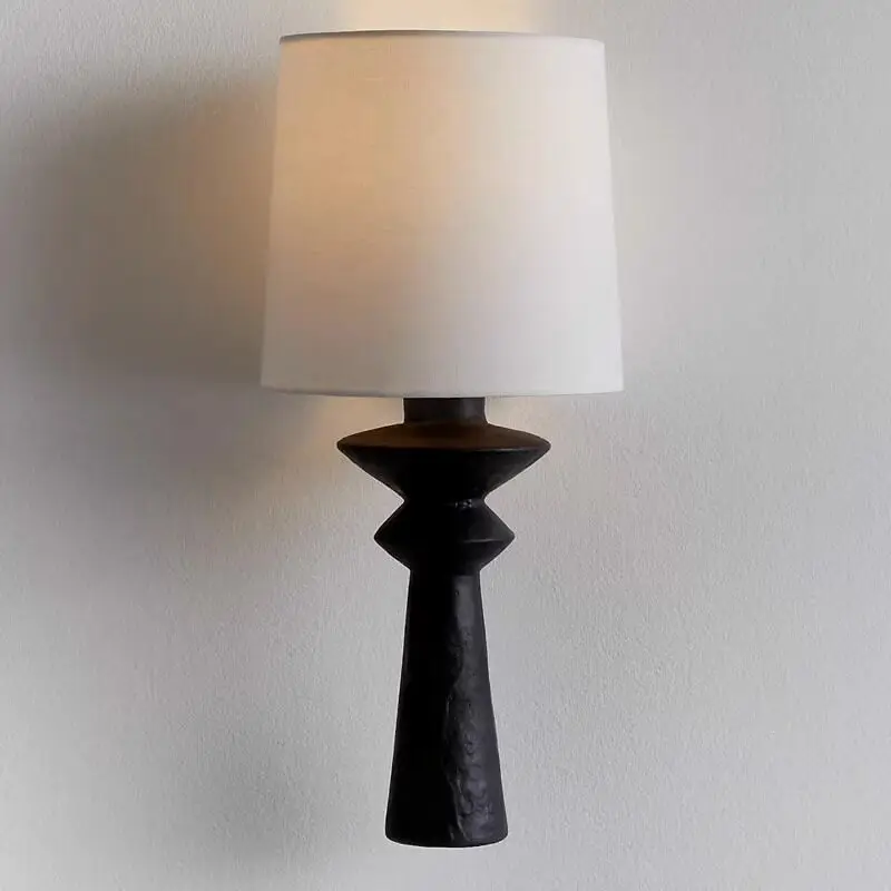American Vintage Minimalist Fabric Art Wall Lamp Bedroom Bedside Living Room TV Cabinet Staircase Hallway Home Decor Wall Lights