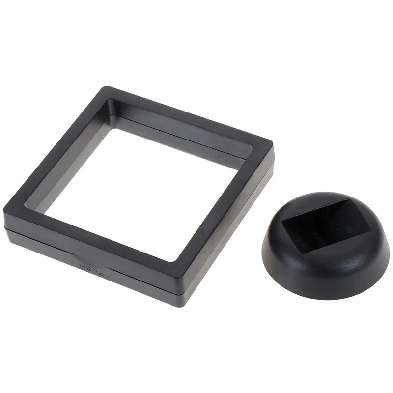 Elegant 3D Levitating Jewelry Display Stand Acrylic Frame Transparent Display Case for Coins Collectibles Treasures with base