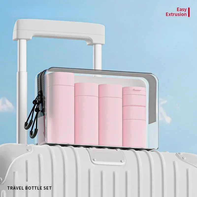 1 ensemble de bouteilles distributrices de maquillage hydratant, Lotions portables, shampoings, voyage, rechargeables, bouteilles vides pressées