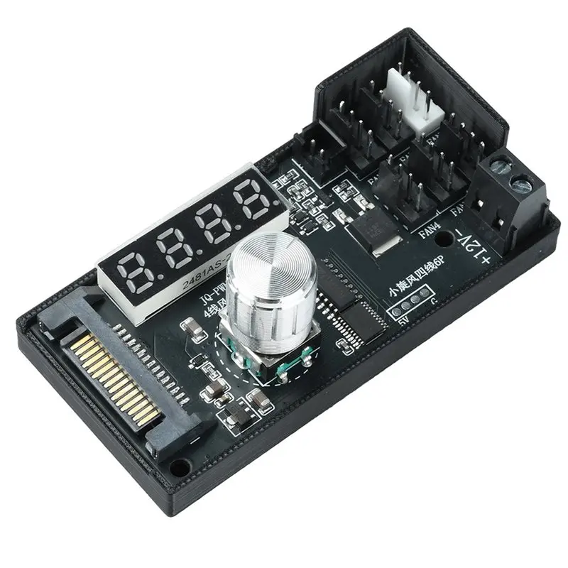 ASWUT-PWM Fan Controller DC 12V 5A 6-Channel With Digital Display Designed For PC Cooling Systems