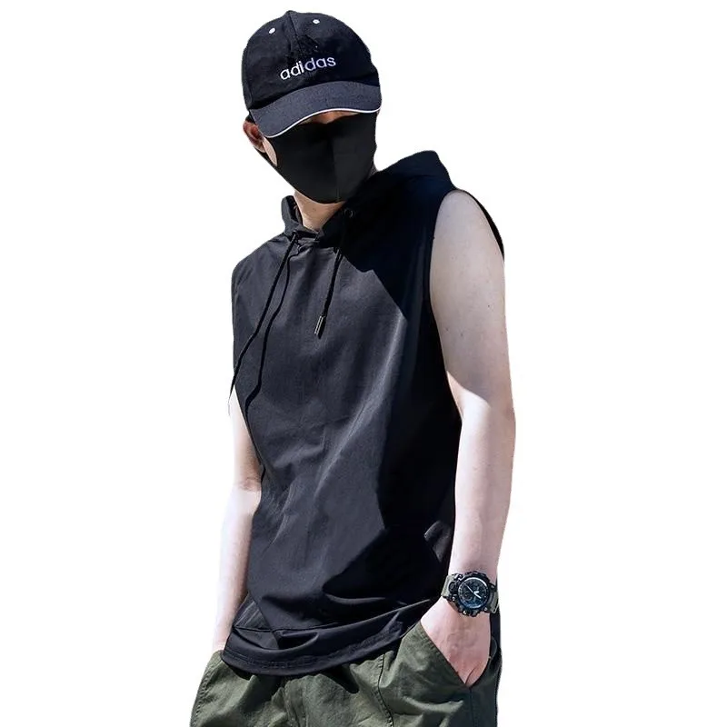 

2024 Summer Men's New Quick-Drying Breathable Loose Fitness Sleeveless Training Vest T-Shirt Sports Casual Trend Daily Tops