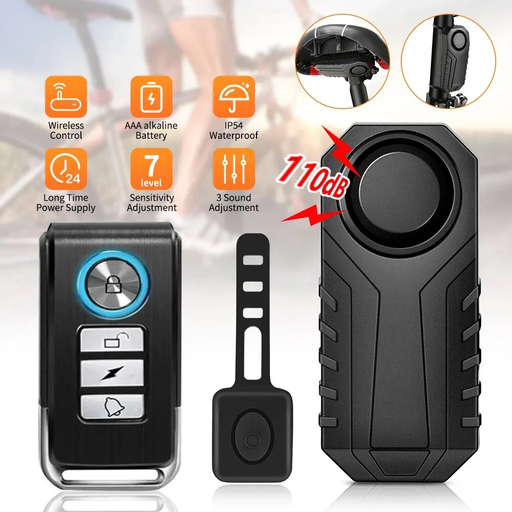 Wireless Bicycle Alarm Remote Control Waterproof Electric Motorcycle Scooter Bike Security Protection Anti Theft Alarms