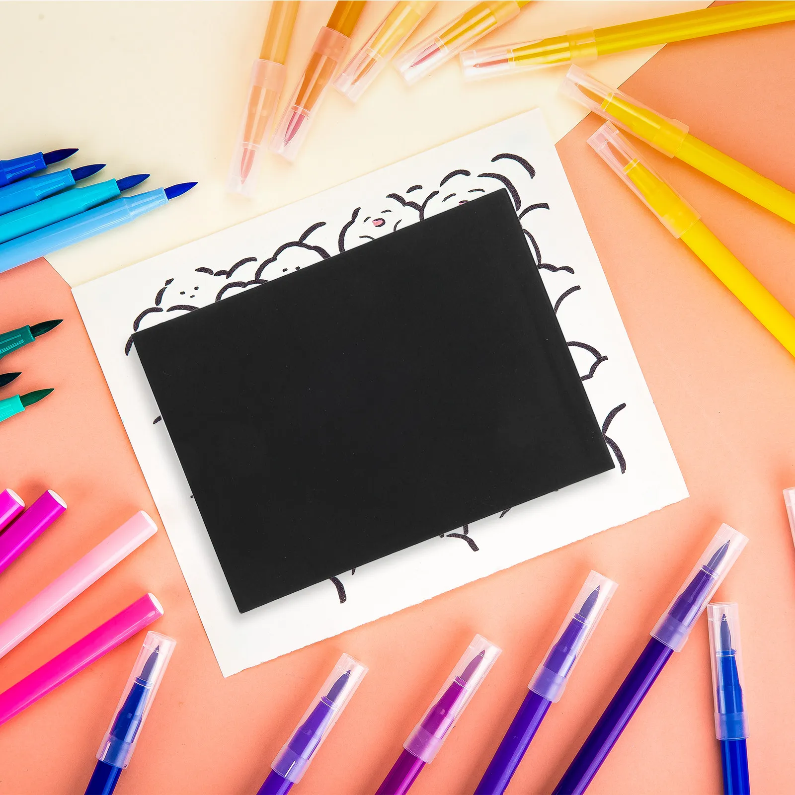 Black Comic Book Blank Mini Sketch Pad Paper for Animation Cartoon Creation Drawing Flip Book for Artists Mini