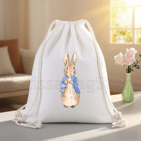 لطيف الكرتون بيتر أرنب الهدايا قماش الرباط أكياس كرة القدم على ظهره الصالة الرياضية Sackpack سلسلة حقيبة لممارسة المشي لمسافات طويلة اليوغا الرياضة #5