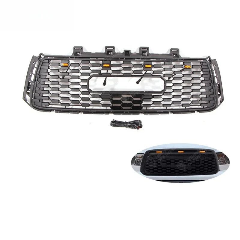 

Car Accessories Black ABS Racing Grills Front Hood Bumper Grill With Amber Light for Tundra 2007-2013