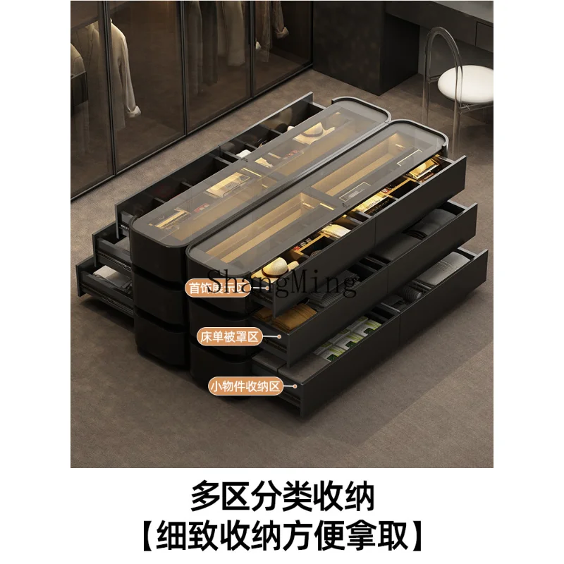 CL  luxury high-end black household double-sided integrated high-end jewelrycloakroom Zhongdao cabinet jewelry display light