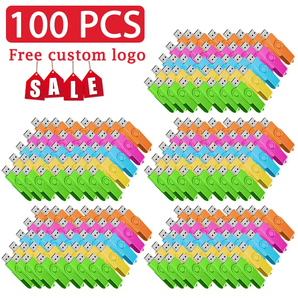 100Pcs Flash Drive 1GB 2GB 4GB Flash Disk 8GB 16GB Pendrives Usb Stick 32GB Memory Stick 128MB Free custom Logo Pen Drive 64GB