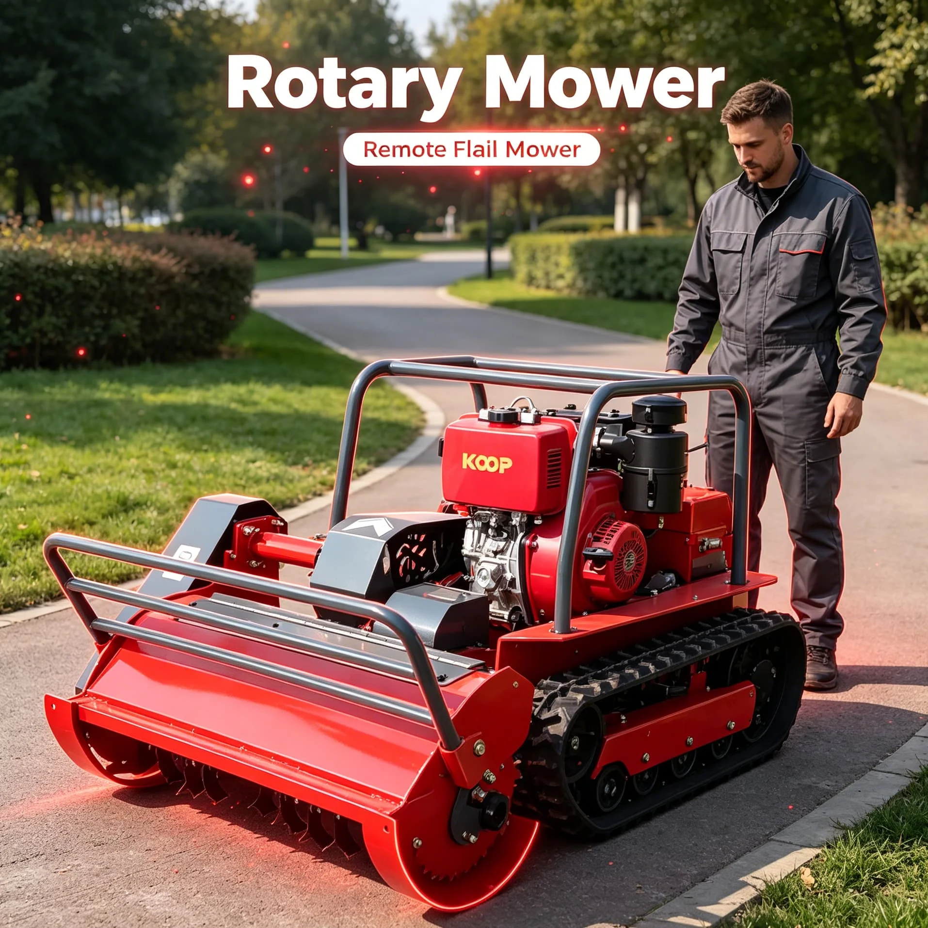 Customized Hammer Flail cordless robot flail Crawler Mower, Remote Control Petrol Lawn Mower, Convenient Grass Cutting Tool