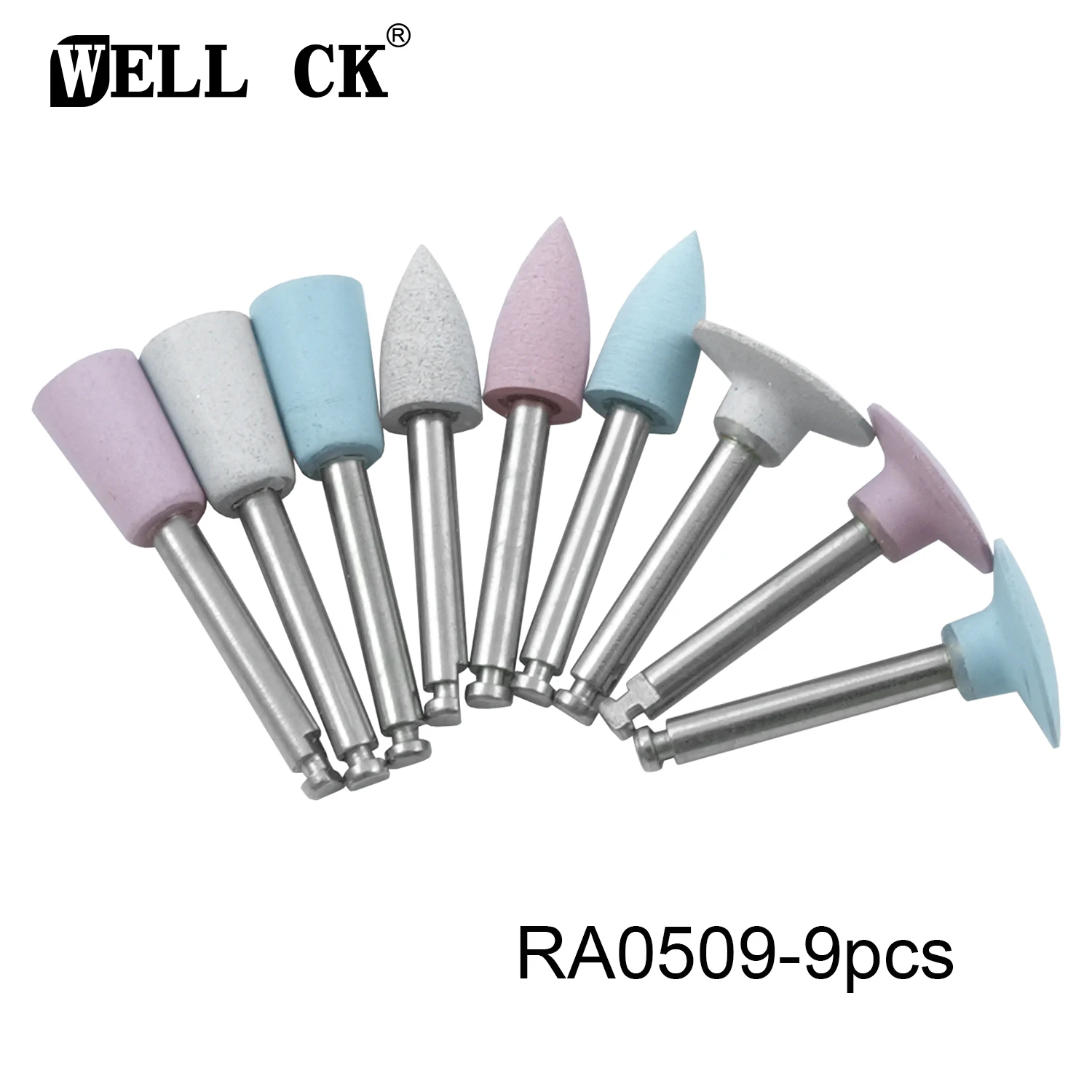 

9Pcs/Box Dental Porcelain Polishing Kits For Low Speed Handpiece Contra Angle Kit RA0509 Silicone Polisher Kits Dentistry Tools