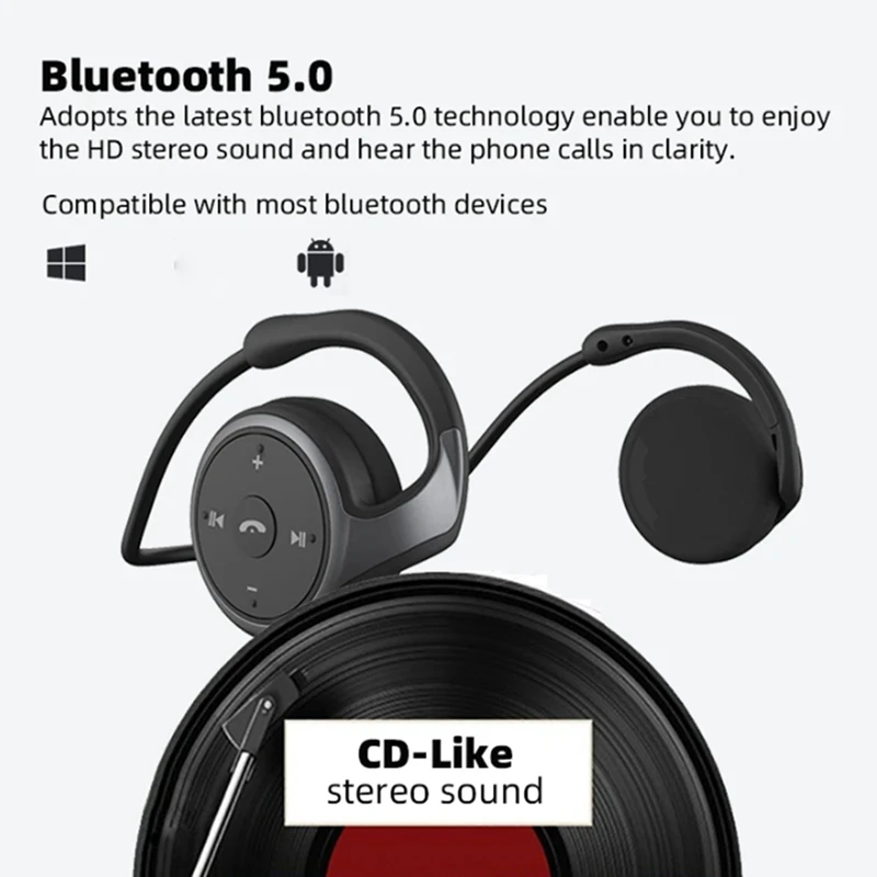 New A6 Stereo Bluetooth Headphones Sports Bluetooth Running Bluetooth Takeaway Hot Selling Head-Mounted Bluetooth Headphones