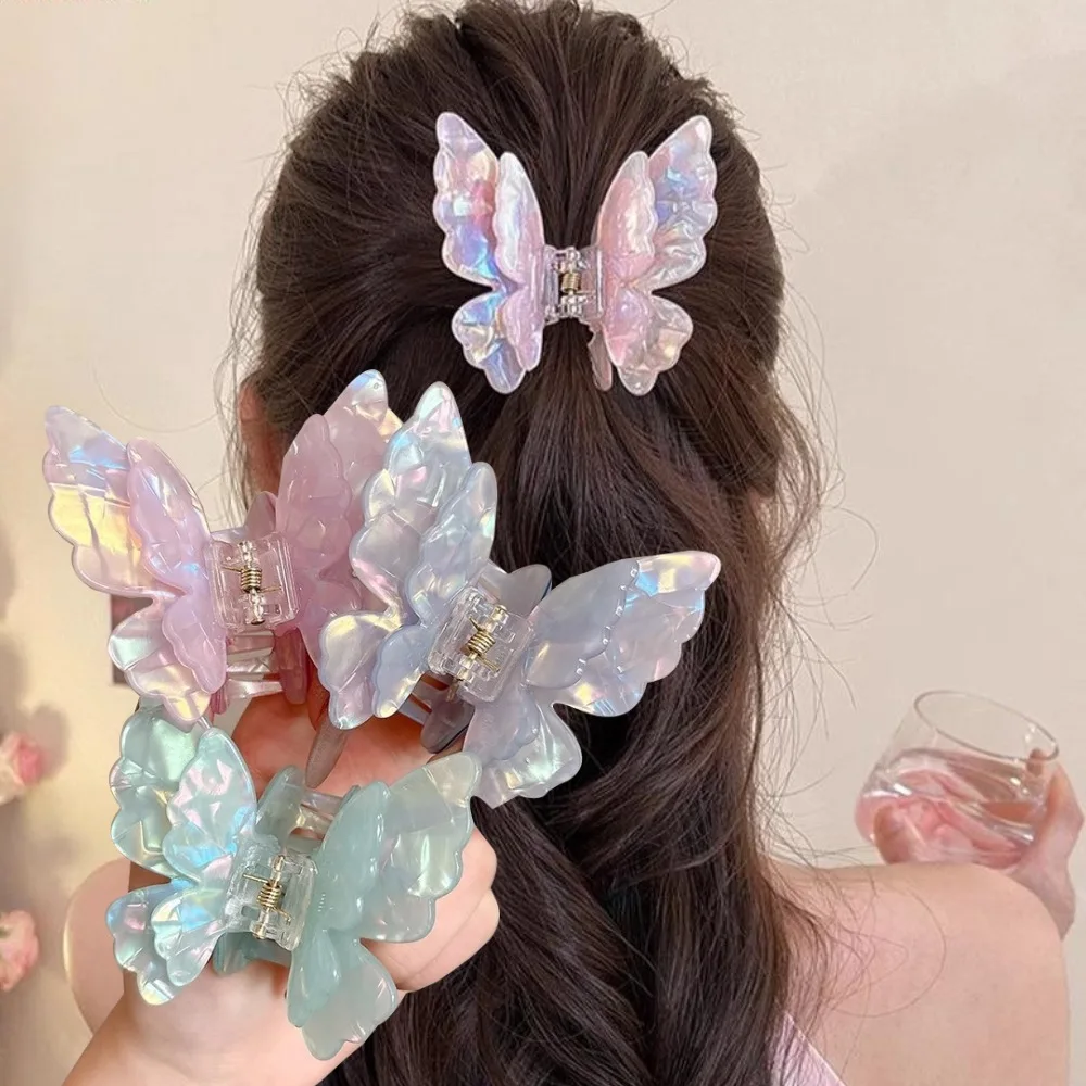 

Sweet Colorful Butterfly Hair Claw Acetate Princess Butterfly Crab Hair Clips for Women Girls Hairpin Summer Hair Accessories