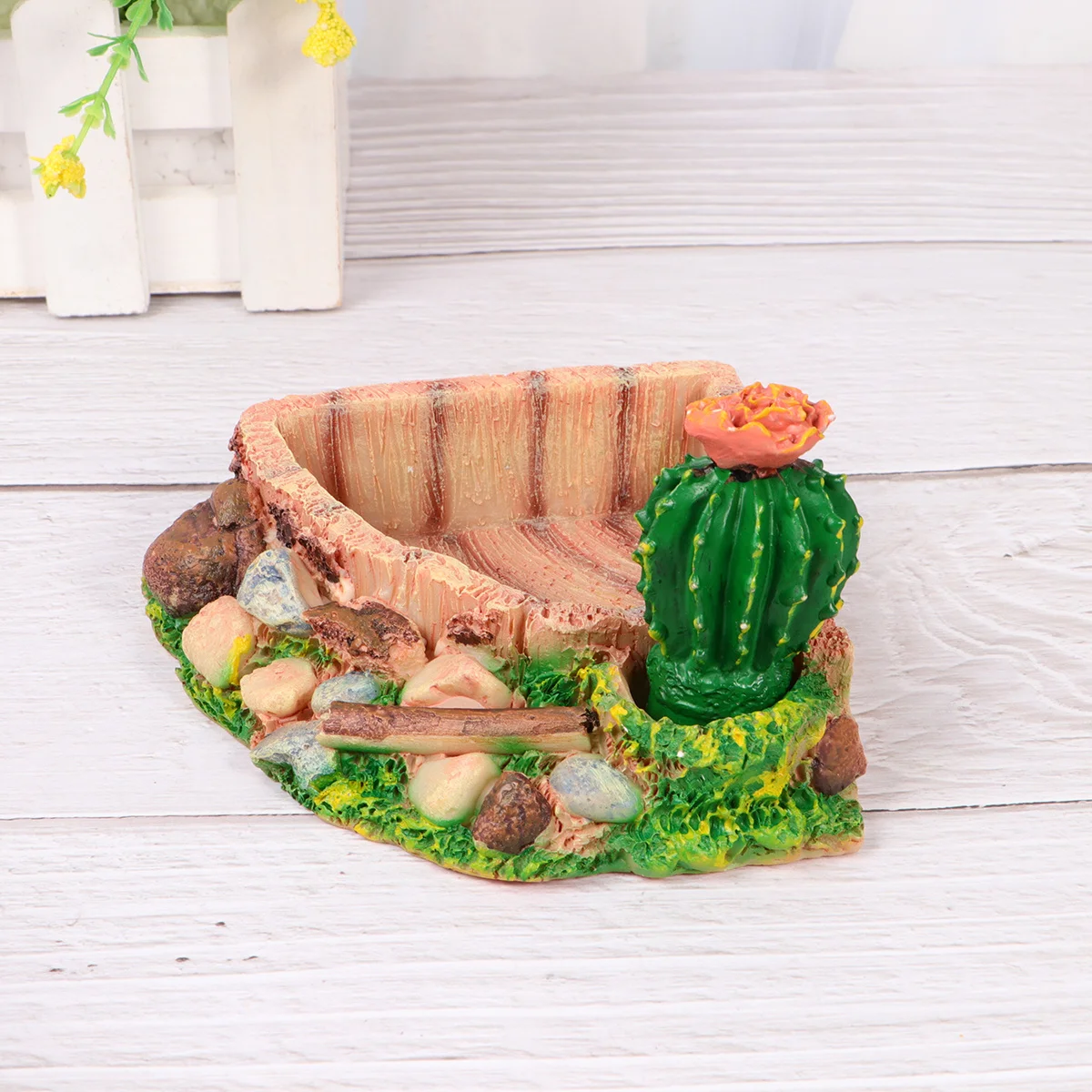 وعاء طعام الزواحف بتصميم الصبار طبق زاحف مادة متينة سهلة التنظيف ولا يمتص الرائحة للثعابين السحالي #2