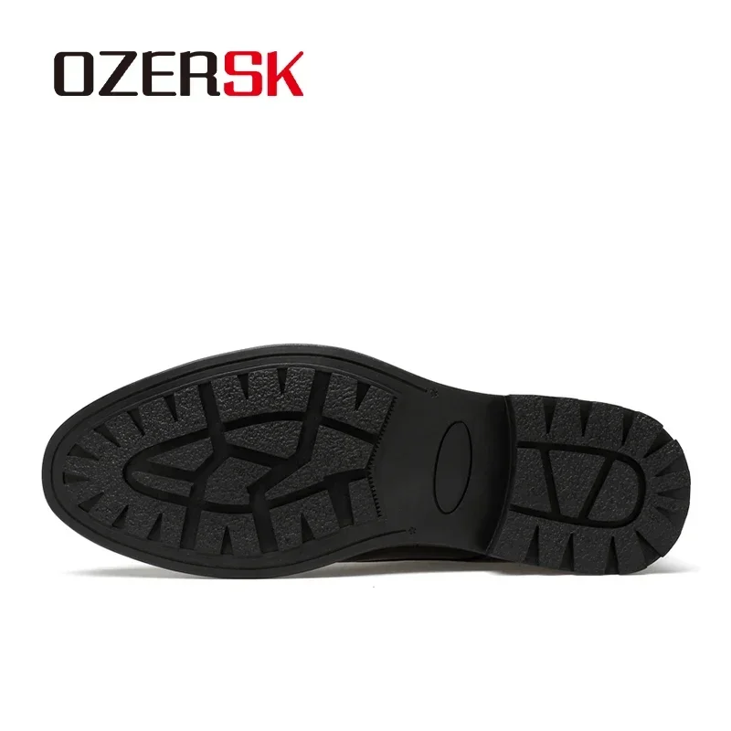 OZERSK Autumn Winter Hot Sale Genuine Leather Men Boots High Top Ankle Boots Male Footwear Snow Boots Casual Shoes