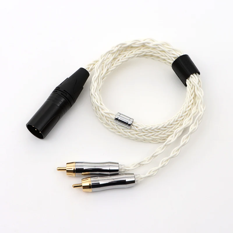 ivipQ Audio Line Cable 1M Stereo Jack Male to Male XLR to 2 RCA For DVD TV VCR MP3 MP4 Speakers Laptop Video Audio Cable