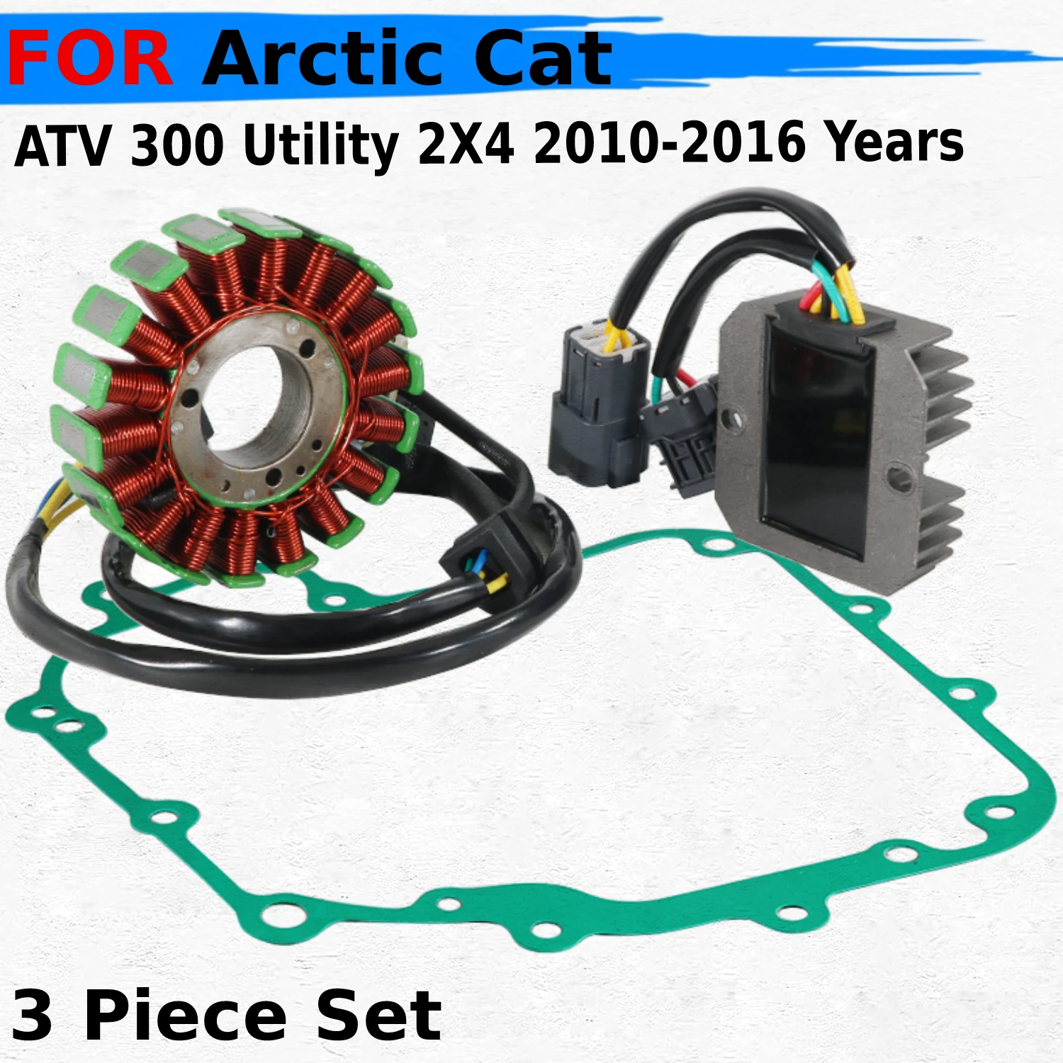 

For fits Arctic Cat ATV 300 Utility 2X4 2010-2016 Years Regulator Magneto Stator Coil Gasket Kit OEM:3306-121/3303-836 /3303-641