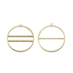 6Pcs Textured Raw Brass Open Beading Hoop Charms Link Findings Circle Round Frame Links For DIY Dangle Jewelry Making Components