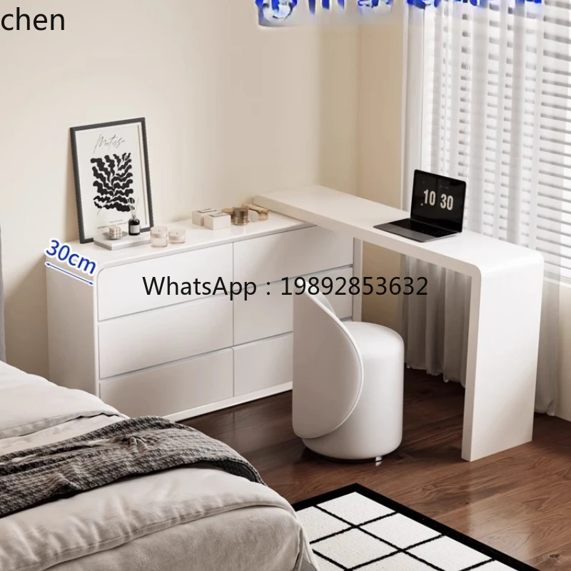 

AA Computer Desk Dressing Table Chest of Drawers Integrated Lig Luxury High-end Solid Wood Long Table