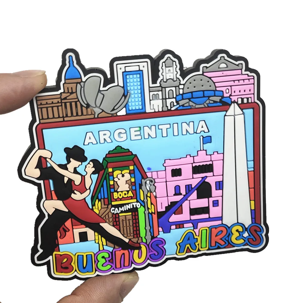 South America Argentina Buenos Aires Ushuaia Rubber Fridge Magnet Tourist Souvenirs  Refrigerator Magnetic Stickers Travel Gift
