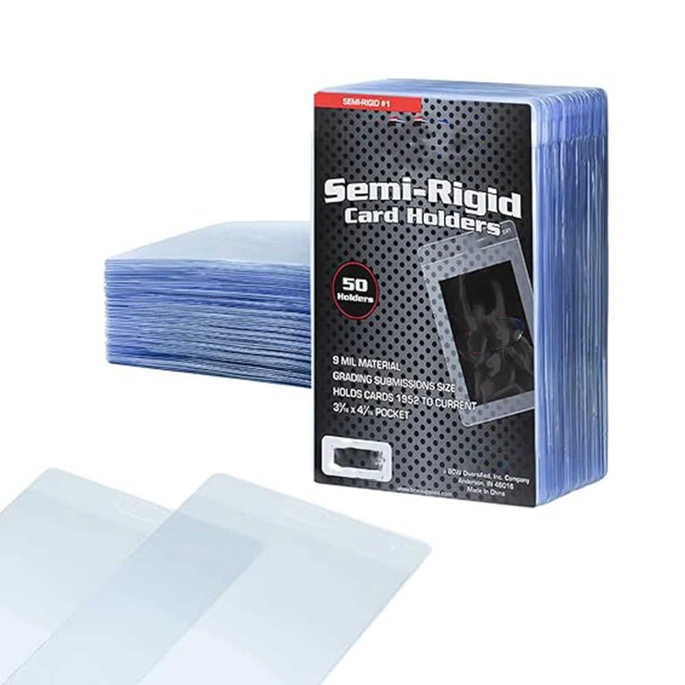 card sleeves for grading Submission Combo Pack - Semi-Rigids & Easy Pull 50ct and even thick memorabilia cardsmaking them a versatile choice for grading prep Semi Rigid Card Holder, Trading