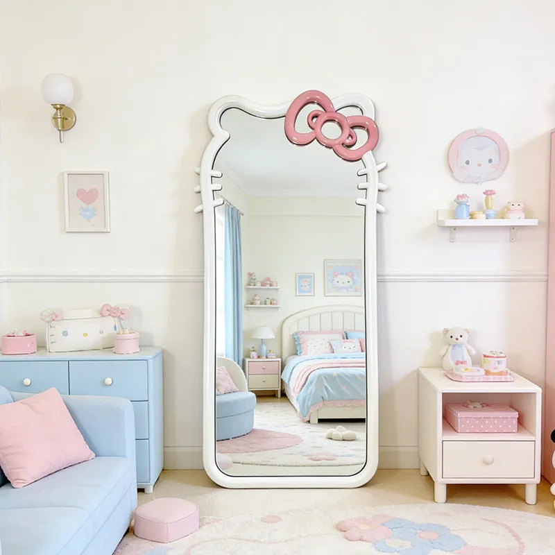 Espejo de cuerpo entero Art Girls Mirror Aesthetic, espejo de maquillaje Funky para baño, espejo nórdico lindo y portátil, decoraciones para el hogar.