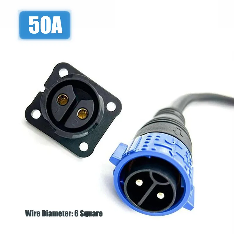 

50A M25 Self-locking Waterproof Plug Cable IP67 2 3 Pin Power Charging Connector Large Current Male Female Aviation Plug Socket