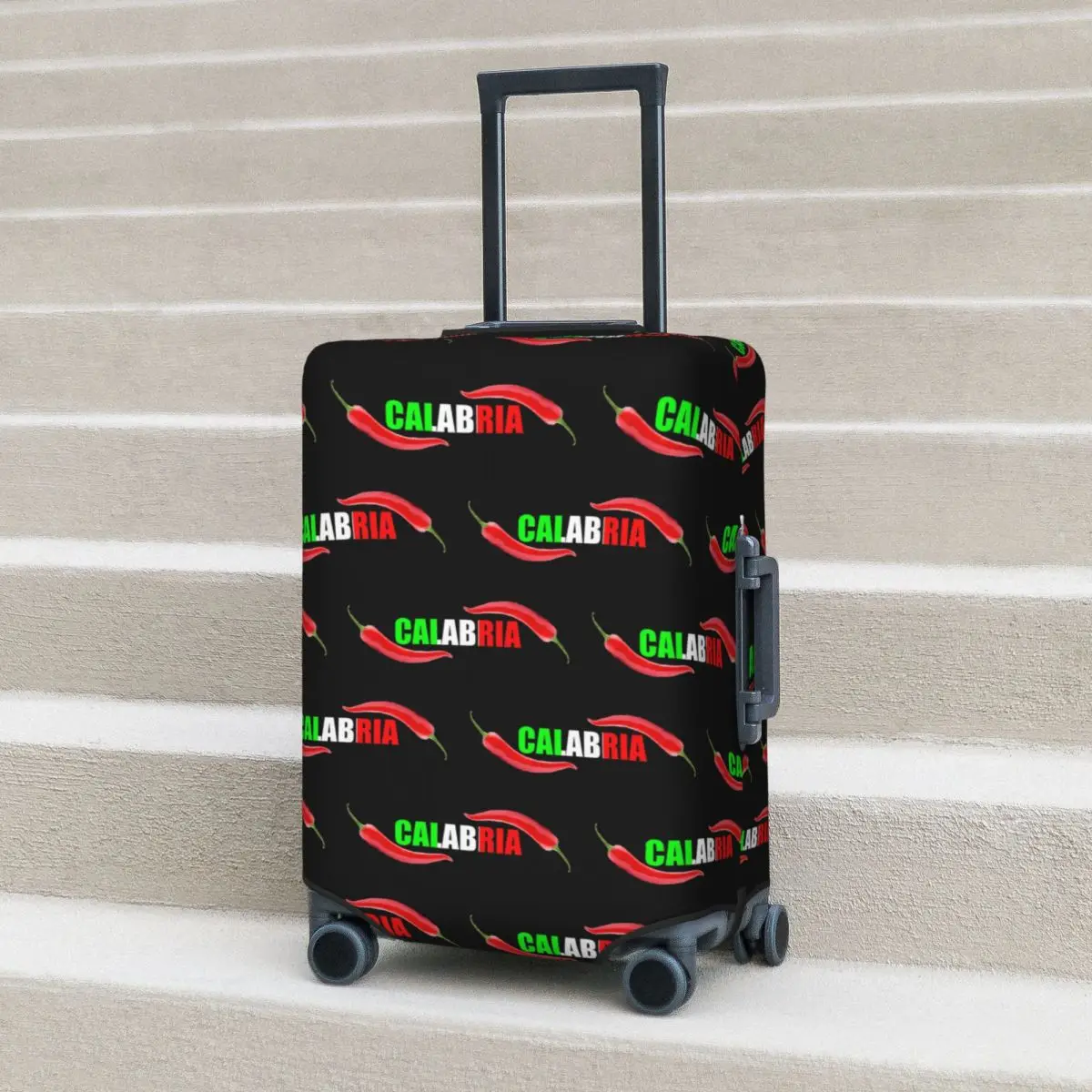 

Calabria Peperoncino Design, Tricolore Italy Suitcase Cover Protection Elastic Trip Luggage Protector Covers for 18-32 Inch