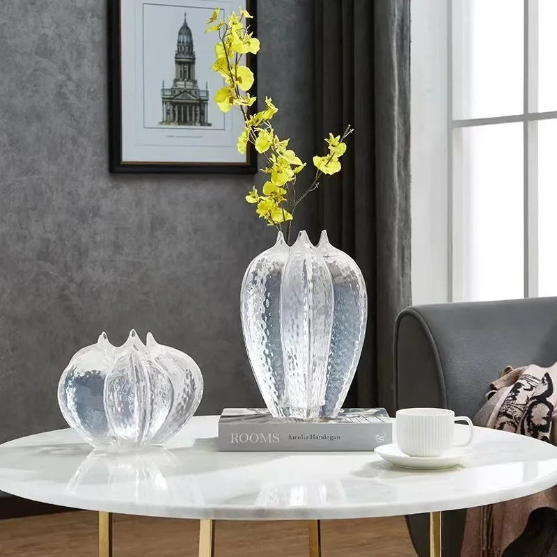 Resin Vase Transparent Petal Shape Arranging Flowers Hydroponics Flower Vase Crafts Terrarium Home Decoration Accessories