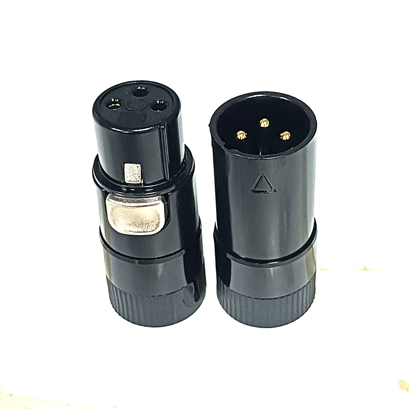 Black Zinc Alloy Shell Right Angle Low Profile XLR Audio Plug Connector