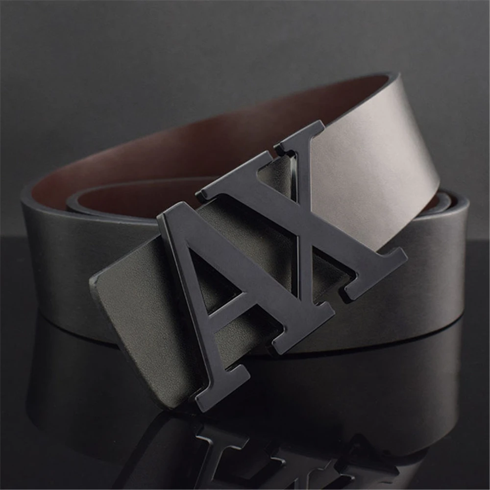 Ceinture homme à la mode Simple lettre boucle réversible mâle ceinture pour hommes 3.8 cm luxe bonne