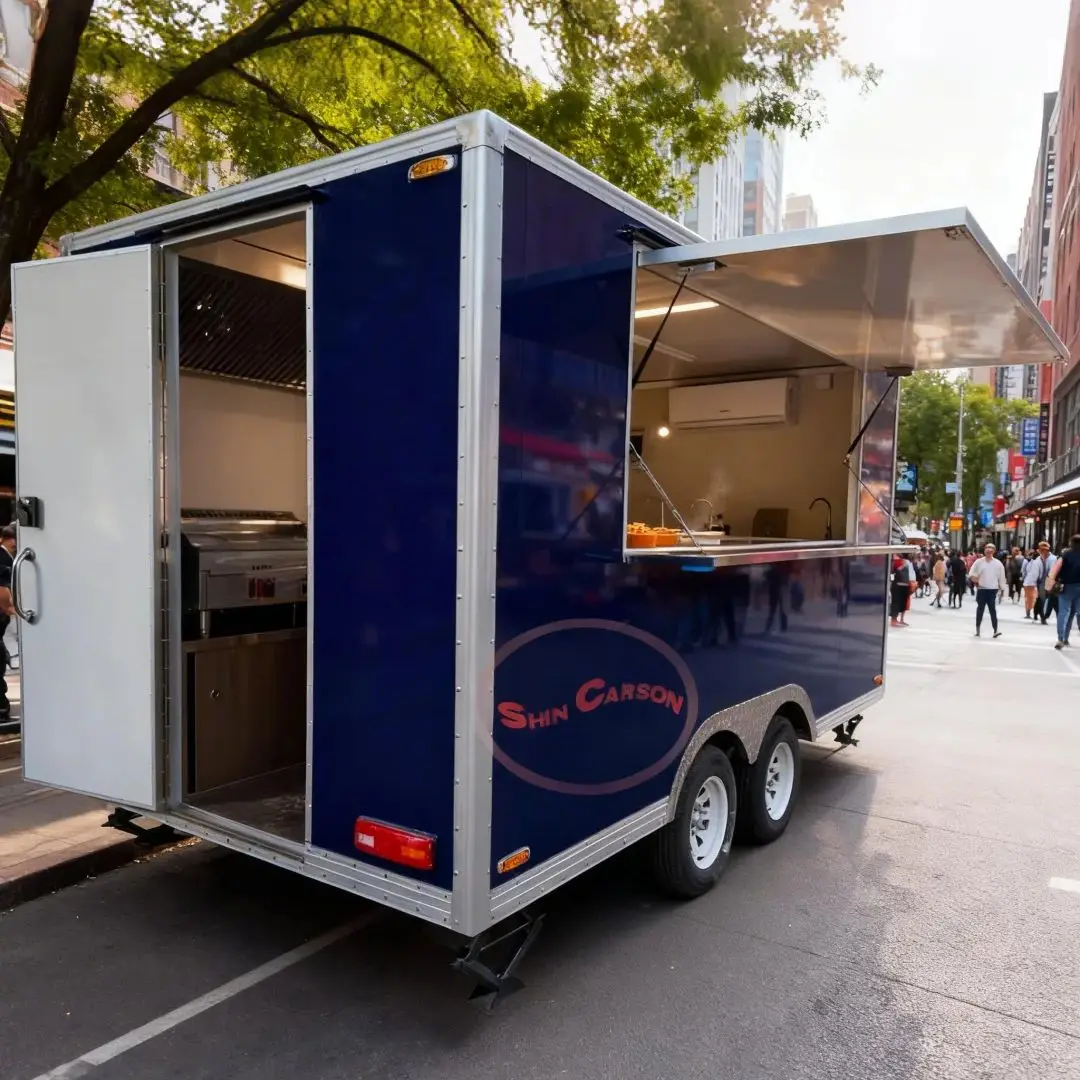 2.8M round Mold Square Mobile Food Trailer Industrial High Quality Commercial Retail Food Cart Affordable Price