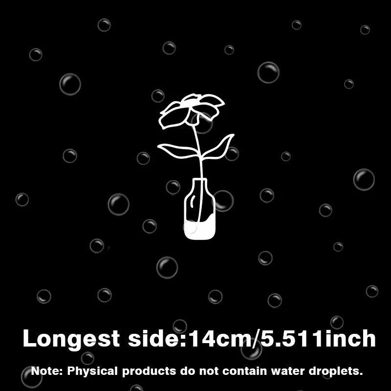 2pcs/set 2D Flat Flower In Bottle Vinyl Sticker, Waterproof UV Resistant, for Car Window Laptop Luggage Decor, Holiday Gift