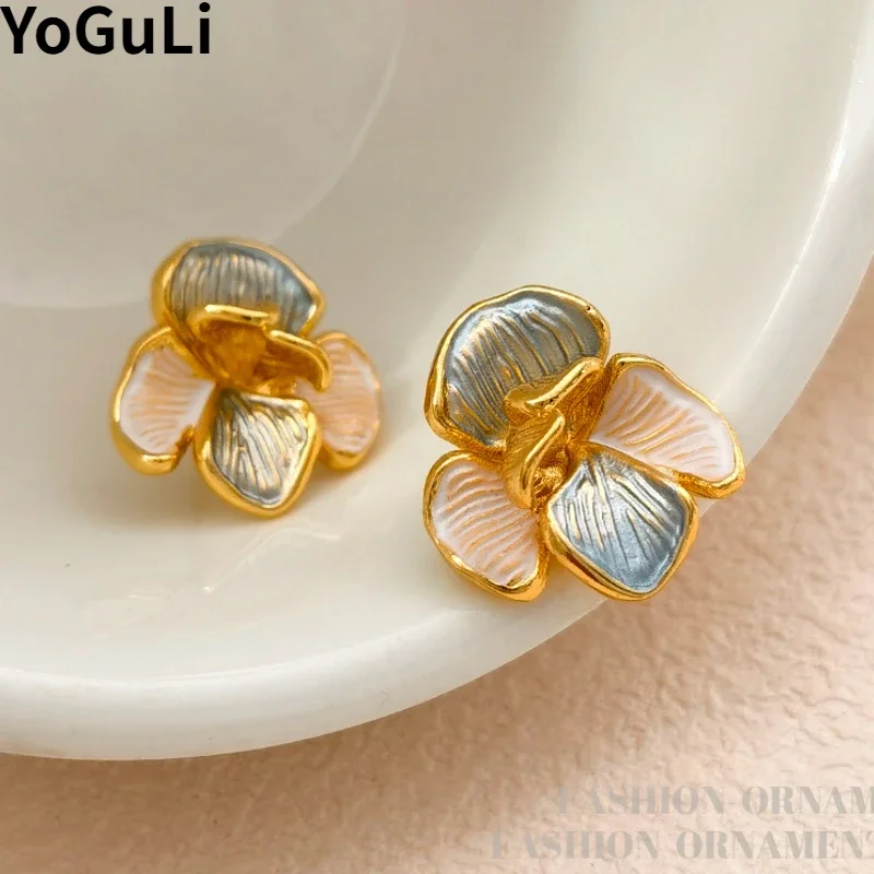 Modern Jewelry Sweet Korean Design Flower Earrings For Women Wedding Gifts Popualr Fine Ear Accessories