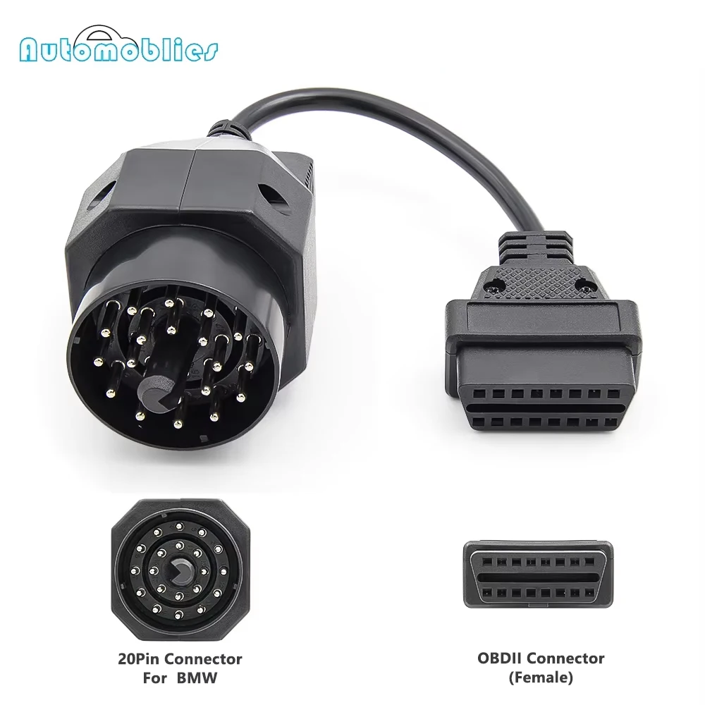 20PIN OBD To OBD2 Cable Adapter 20pin To OBDII 16pin Connect Cable Female Connector For E36 E39 X5 Z3  Cable