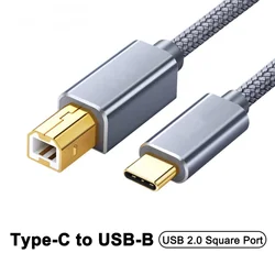 USB C to USB B 2.0 Printer Cable Fax Machine Scanner Electronic Organ Adapter Type C to USB B Cable for Laptop MacBook Printer