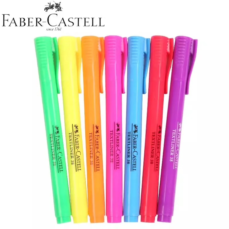 7pcs FABER CASTELL Art Highlighter Pen Textliner Pastel Fluorescent Bright Marker Pen Marking Writing Stationery Supplies