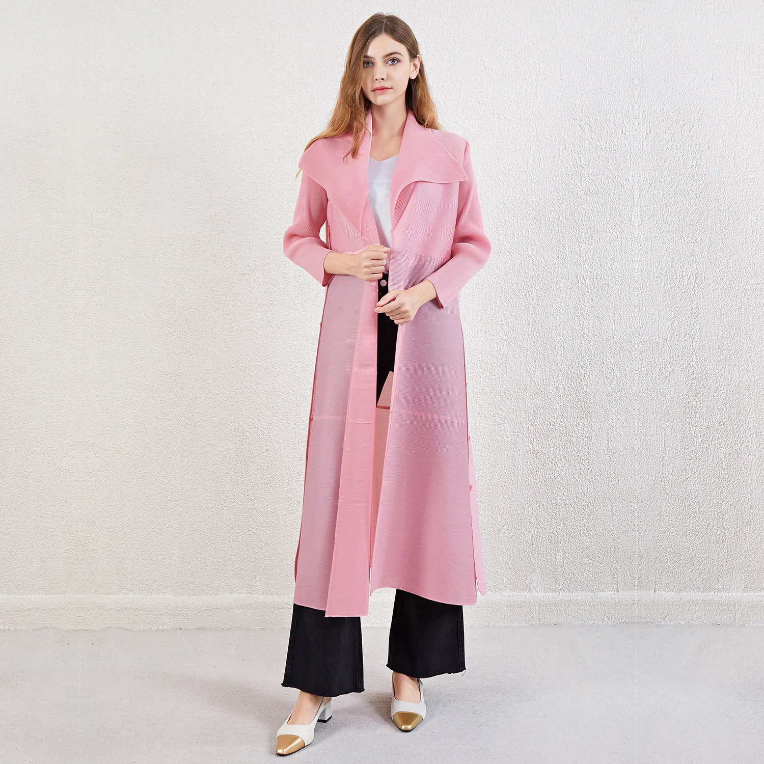 

Elegant Travel Outfit Women's Long Dress Fashionable Pleated Open Cardigan Ethnic Wear Traditional Chinese Style Summer New