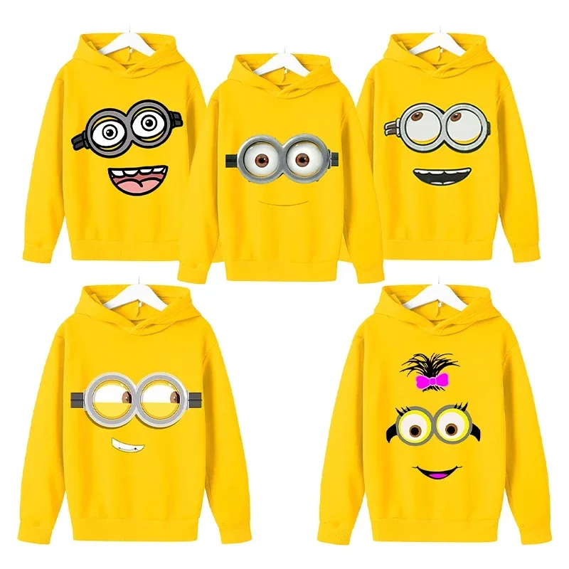 

Despicable Mes Minionss Childern's Thicken Hoodie Sweatshirt Movie Cartoon Fleece Long Sleeve Kid Toddler Hooded Clothes Pullove