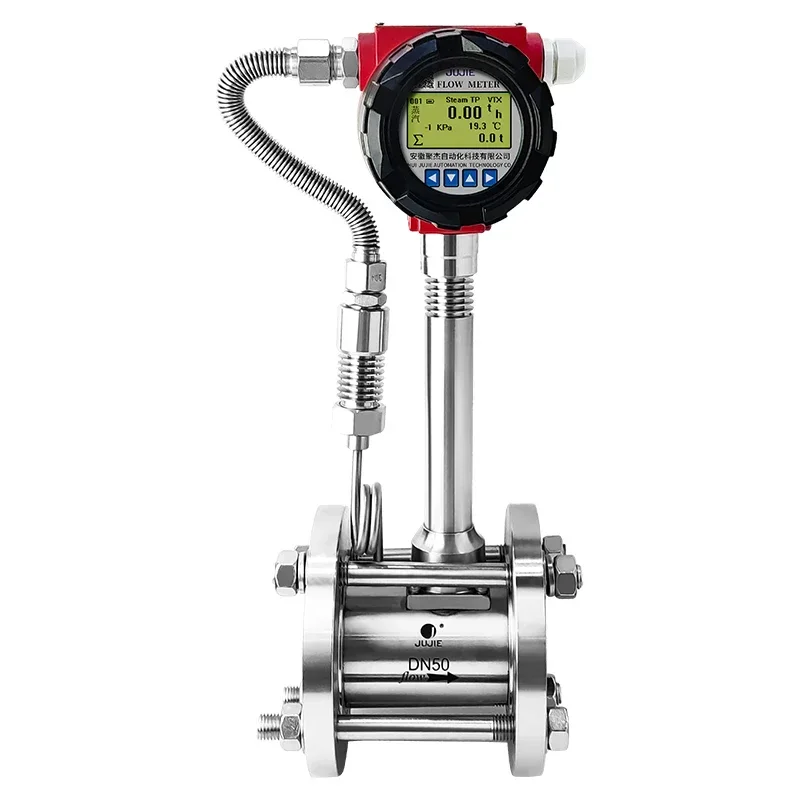 Sensore misuratore di portata Vortex Misuratore di gas intelligente Vapore Aria compressa Gas naturale Azoto Display digitale 4-20 mA RS485