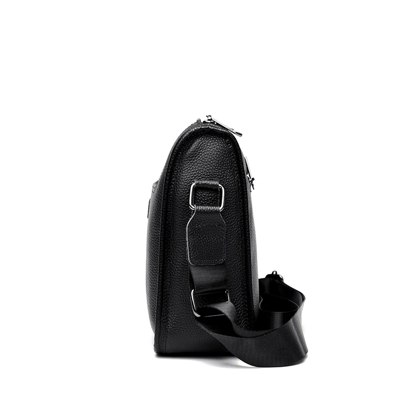 حقائب الكتف للرجال حقيبة جلدية حقيقية موضة جلد البقر حقيبة ساع حقيبة رافعة سوداء رجال الأعمال حقيبة كروسبودي SAC #2