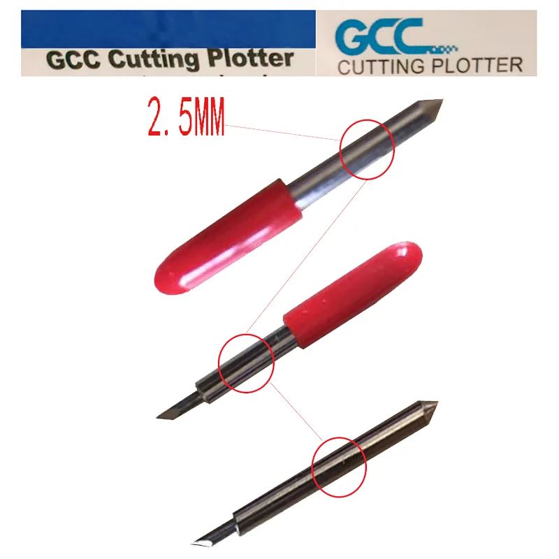 10pcs high quality Roland GCC Jaguar Cutting Plotter Carbide Tungsten Blade Vinyl Film Cutter Knife 2.5mm Diameter 45 Dergree