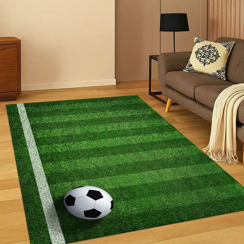 Klassischer Fußballplatz-Sportteppich für Schlafzimmer, Wohnzimmer, Sofa, Spielzimmer, Fußmatte, Heimdekoration, Kinderzimmerteppich, rutschfest