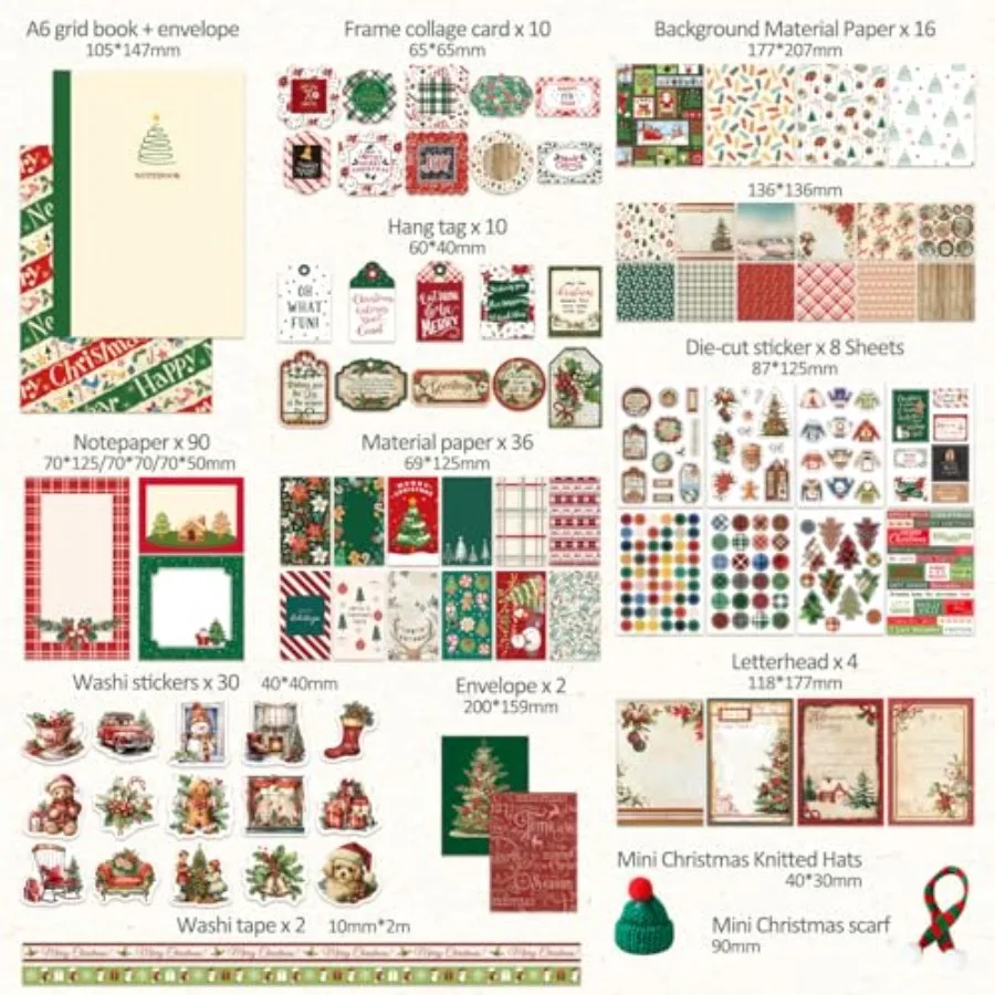 عيد الميلاد سكرابوكينغ لوازم عدة الجمالية السنة الجديدة مهرجان سجل القصاصات أطقم ل رصاصة المجلات القرطاسية دفتر DIY Cu #3