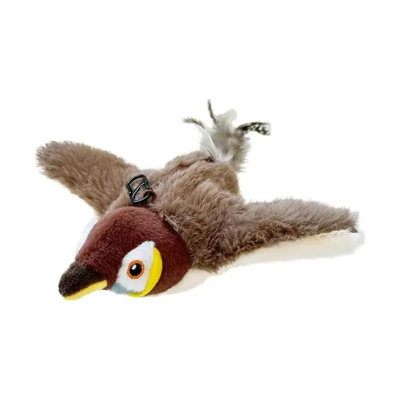 J1UL1N Cat Interactive Electric Fluttering Sparrow Realistic Bird Movements Engaging Pet Play Accessory