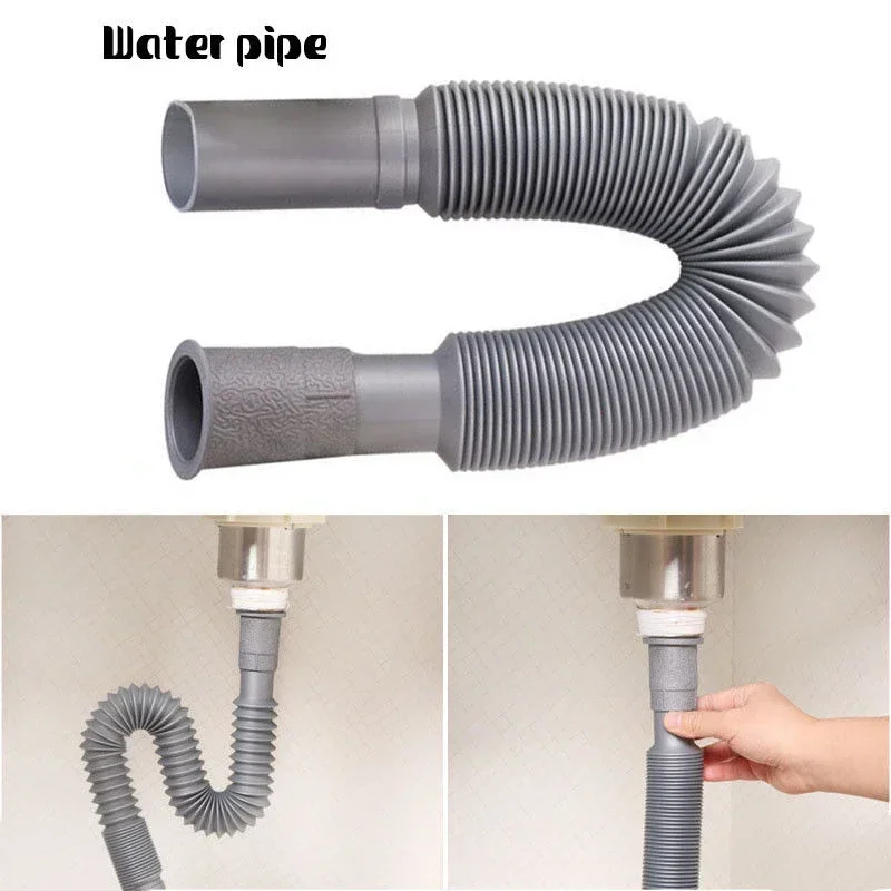 Universal Plastic Extended Drain Pipe Extended Hose Kitchen Basin Filter Sink Practical Convenient Easy To Install