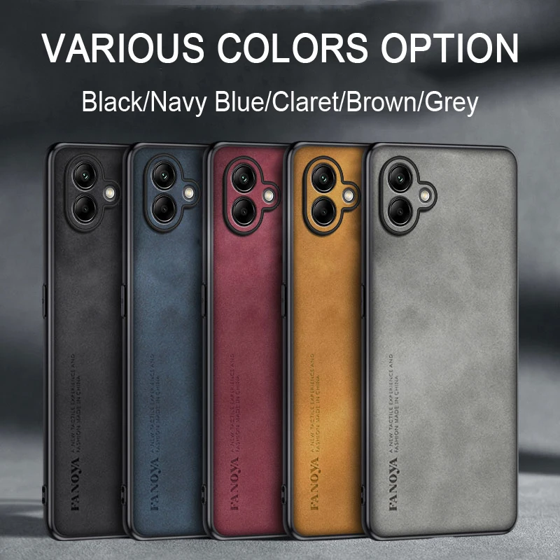 For Samsung Galaxy A06 Чехол для Skin Feel Shockproof Matte Leather Case Soft Back Cover Funda For Galaxy A07 4G 5G Protector